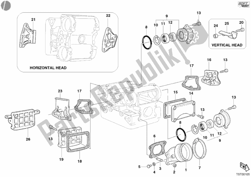 Tutte le parti per il Collettore Di Aspirazione del Ducati Sport ST4 S 996 2003